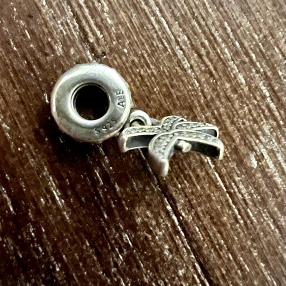 Sterling Silver 925 Pandora Palm Tree Charm Pave & CZ Accents. Preowned/Damaged. - Picture 4 of 5